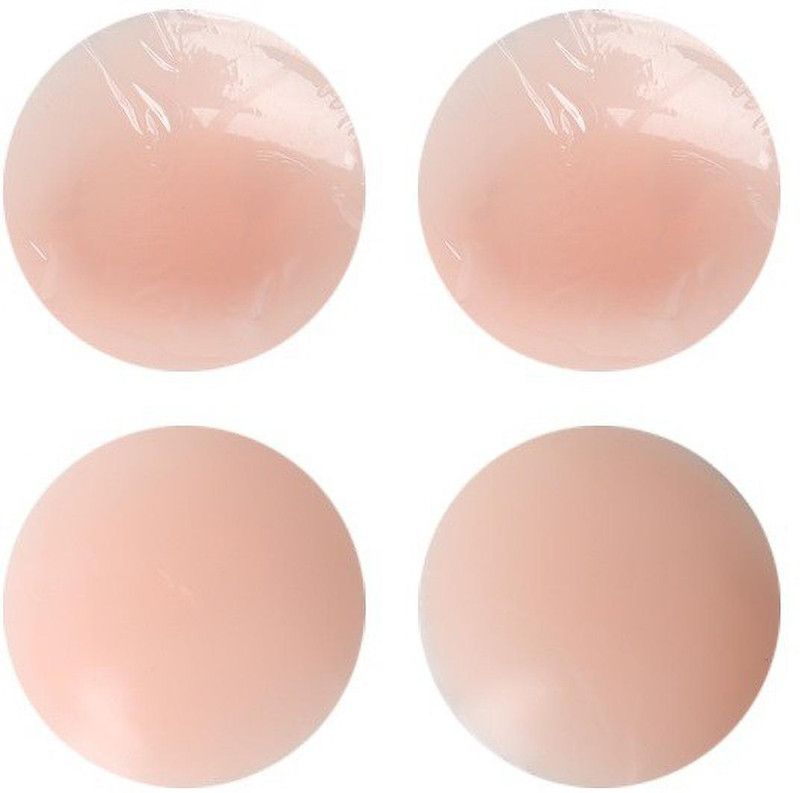 Wooger Women Reusable Silicone Peel and Stick Bra Pads (Beige Pack of 2) Silicone Peel and Stick Bra Petals  (Beige Pack of 4)