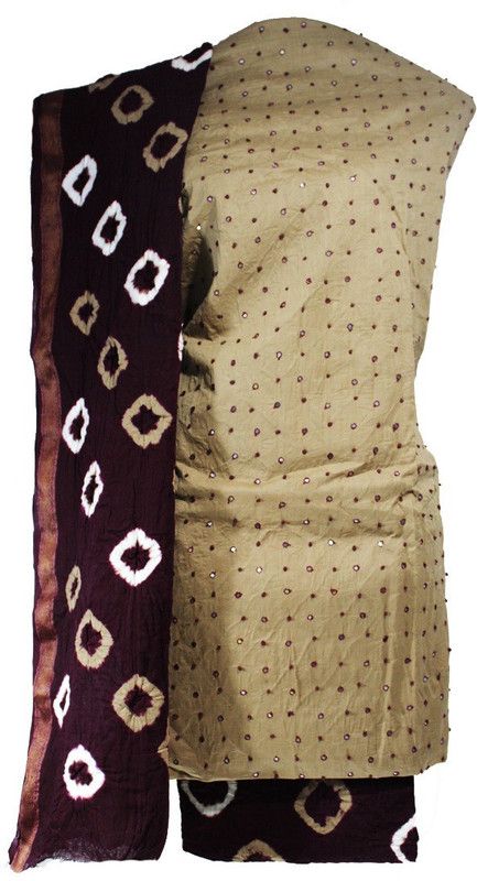 Unstitched Cotton Silk Salwar Suit Material Embellished