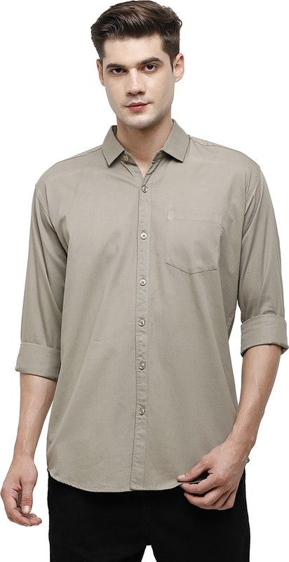 Men Solid Festive Grey Shirt