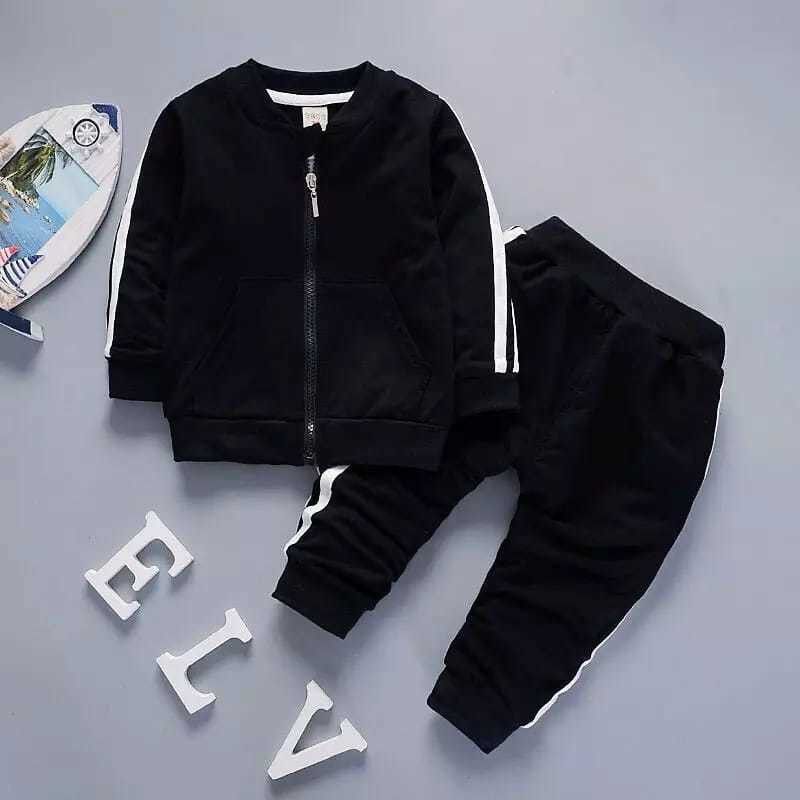 Brzee Baby Boys & Baby Girls Casual Jacket Track Pants  (Blue)