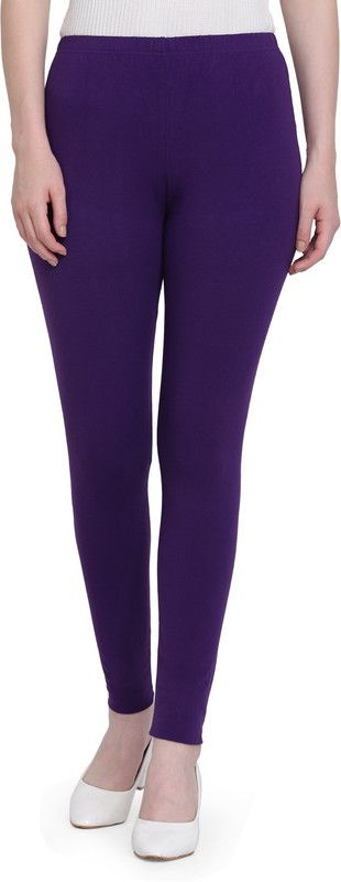 SPIFFY Footed Ethnic Wear Legging  (Purple, Solid)