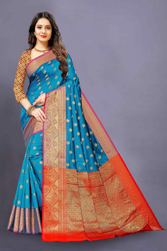 Woven, Dyed, Solid/Plain Banarasi Silk Blend, Jacquard Saree  (Beige)