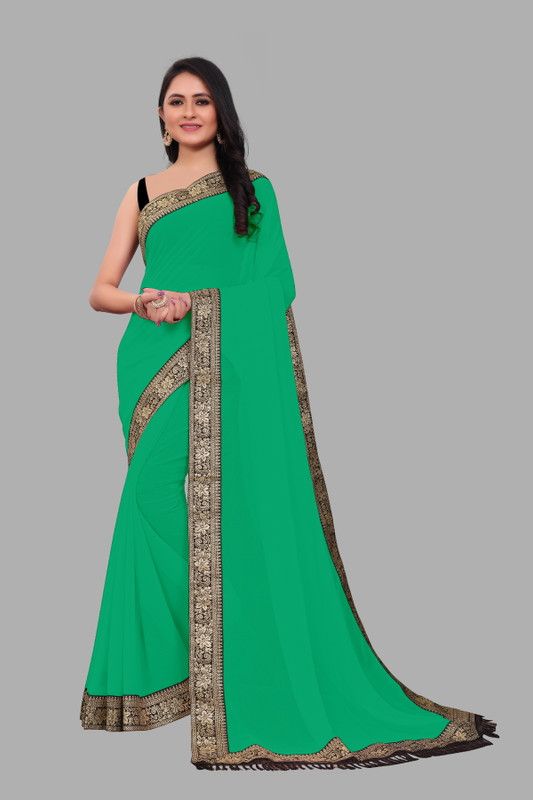 Solid/Plain Daily Wear Georgette Saree  (Multicolor)