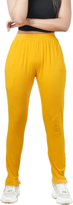 Goodpoint Footed Western Wear Legging  (Yellow, Solid)