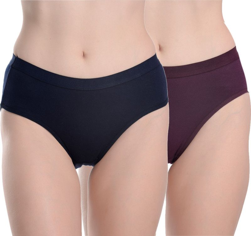 Pack of 2 Women Hipster Dark Blue, Purple Panty