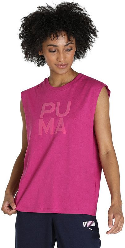Infuse Sleeveless Tee Women Printed Round Neck Cotton Blend Pink T-Shirt