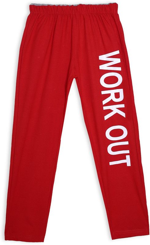 Boys & Girls Relaxed Red Cotton Blend Trousers