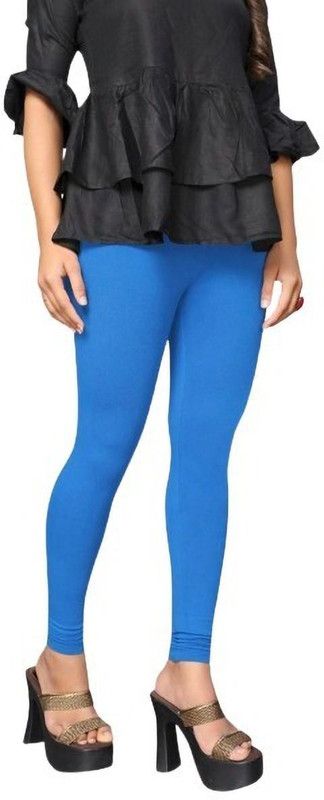 Pelian Churidar Western Wear Legging  (Light Blue, Solid)