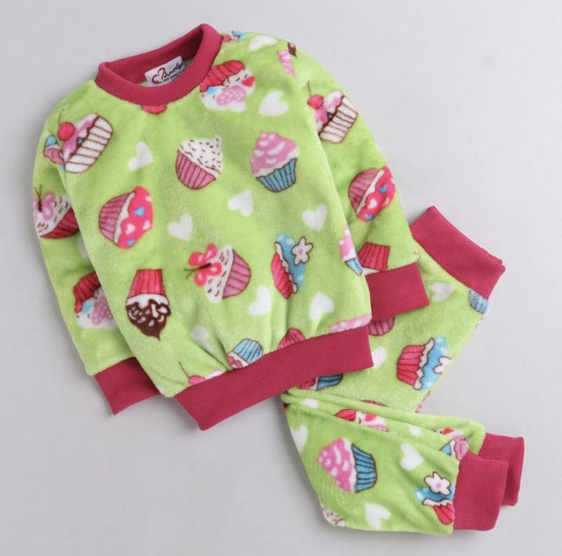 Girls Casual Top Track Pants  (Green)