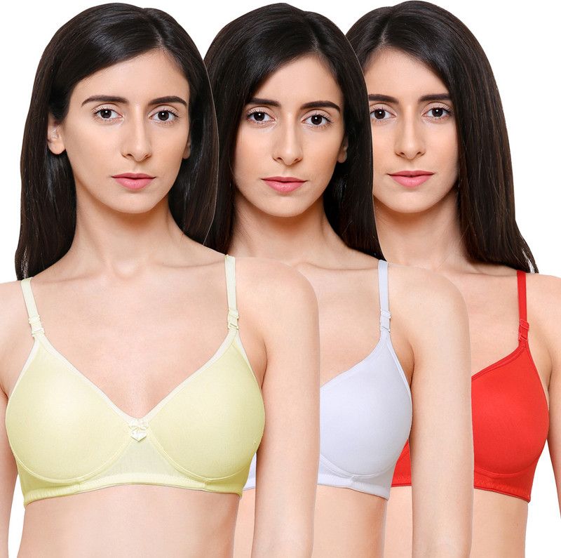 Pack of 3 Women Push-up Heavily Padded Bra  (Beige, White, Red)