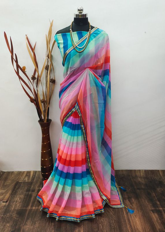 Printed, Self Design Daily Wear Georgette Saree  (Multicolor)