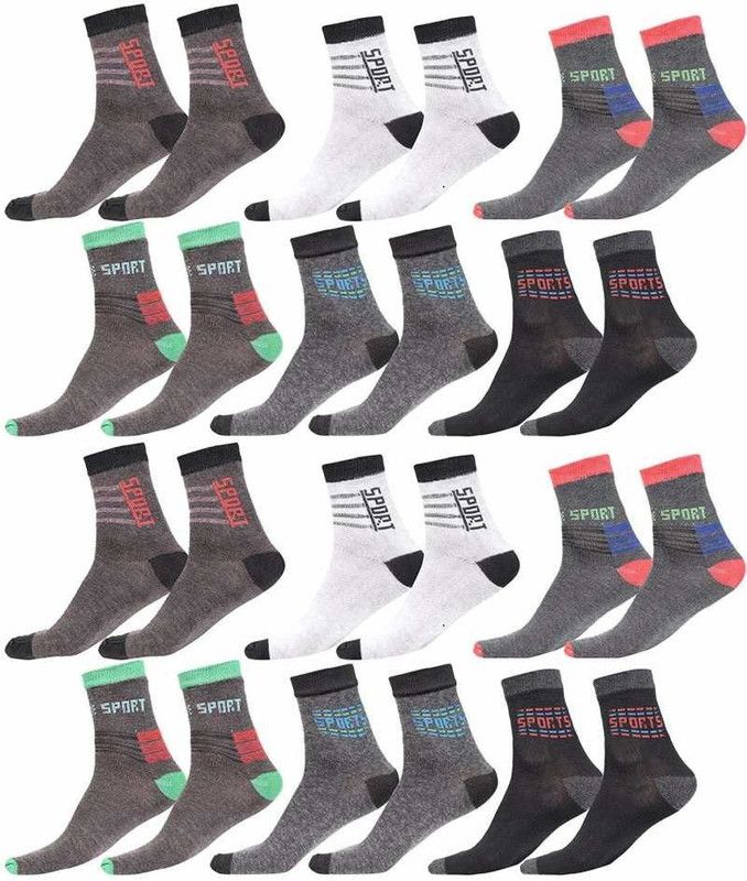 Men Embellished Mid-Calf/Crew  (Pack of 12)