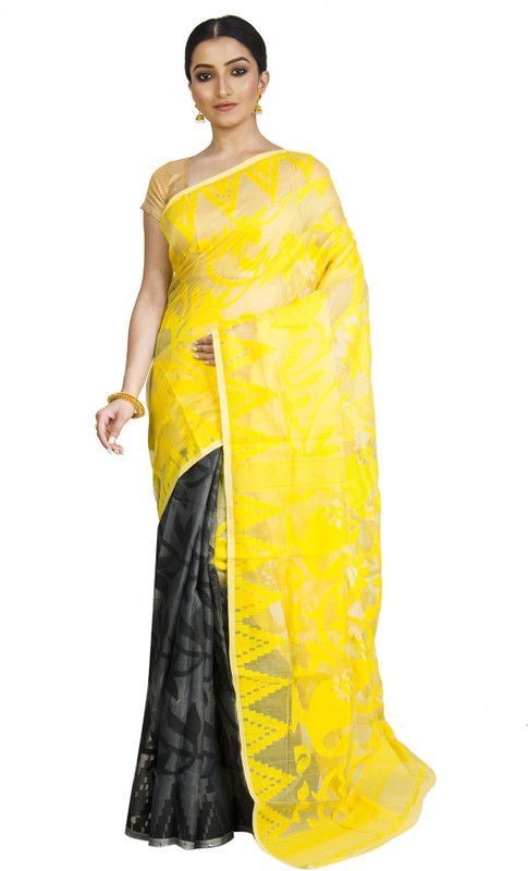 Self Design Bollywood Handloom Cotton Silk Saree  (Black)