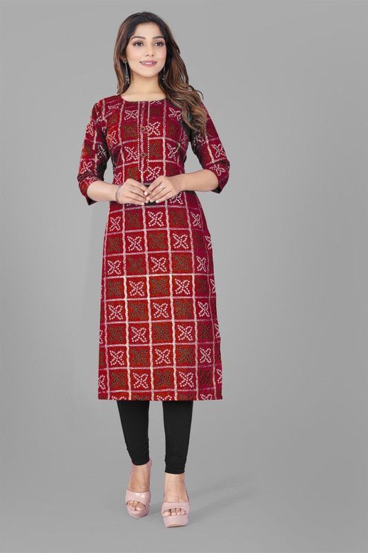 Women Self Design Pure Cotton Straight Kurta  (Multicolor)