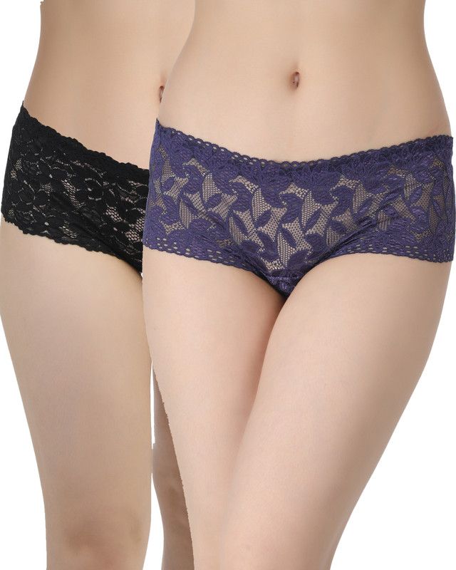 Pack of 2 Women Boy Short Dark Blue, Black Panty