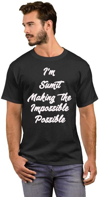 Sumit Making the Impossible Possible Men Printed Round Neck Reversible Cotton Blend Black T-Shirt