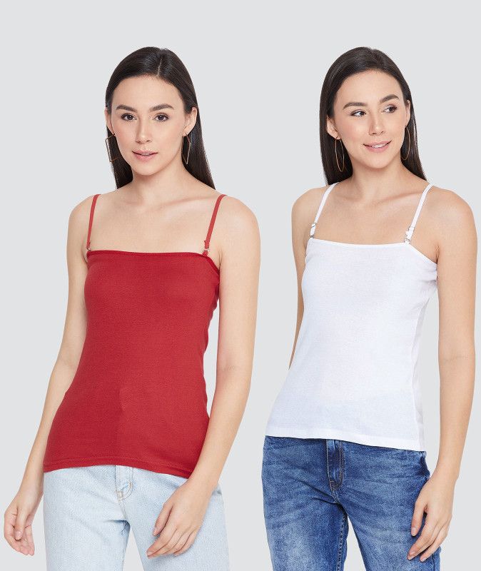 Women Red, White Camisole