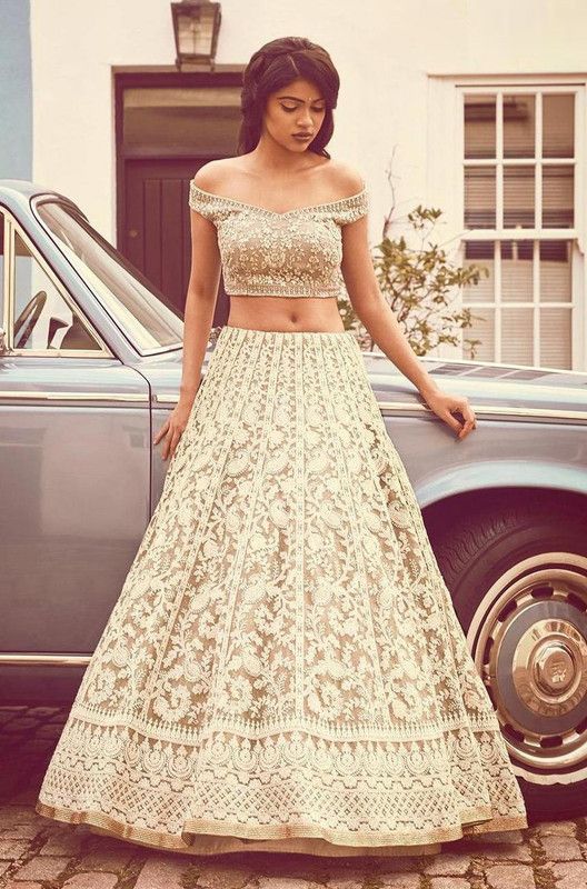 Embroidered Semi Stitched Lehenga Choli  (Gold)