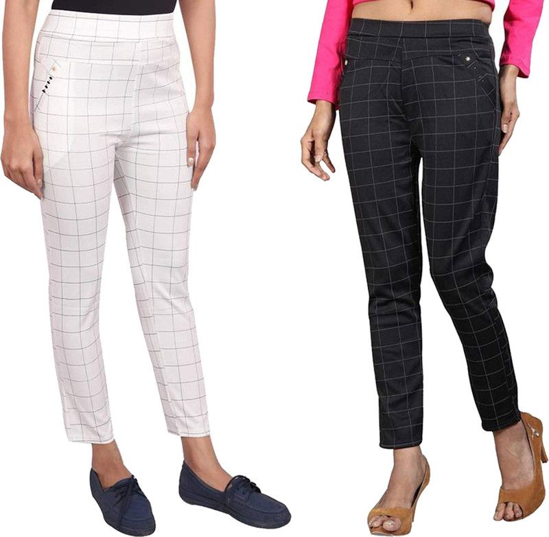 AAINA CREATION Multicolor Jegging  (Checkered)