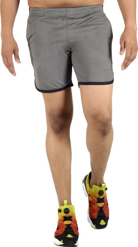 Solid Men Grey, Black Gym Shorts