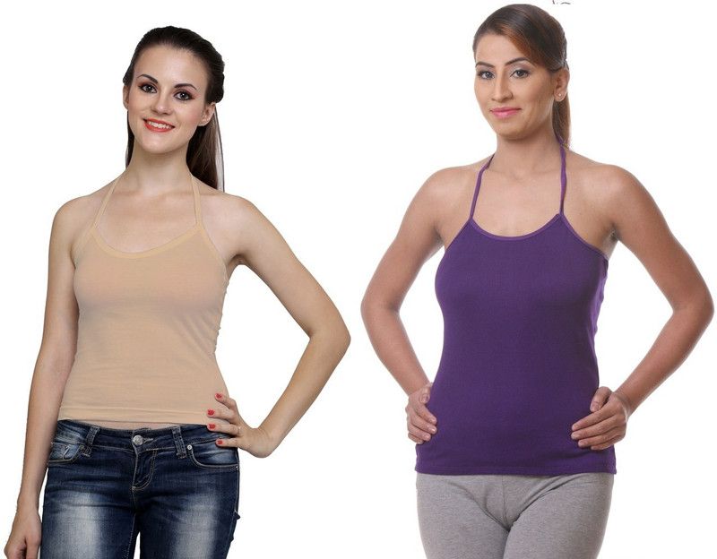 Women Purple, Beige Camisole