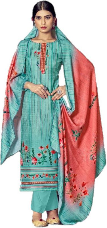 Unstitched Wool Salwar Suit Material Solid, Printed, Striped