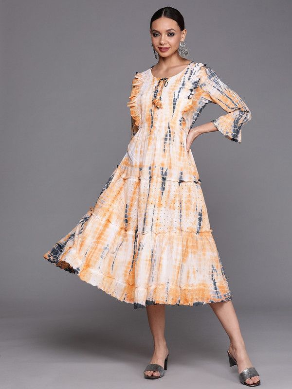 Women Dyed/Ombre Pure Cotton A-line Kurta  (Multicolor)