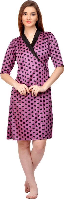 Women Robe  (Purple, Black)