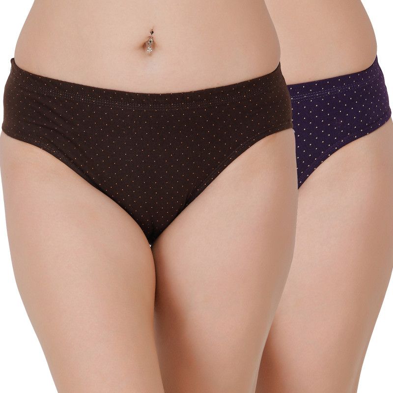 Pack of 2 Women Hipster Brown, Purple Panty