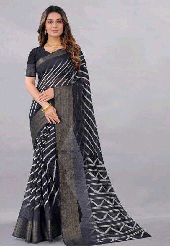 Printed Bandhani Pure Silk, Cotton Silk Saree  (Multicolor)