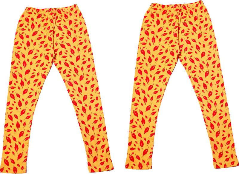 Legging For Girls  (Yellow Pack of 2)