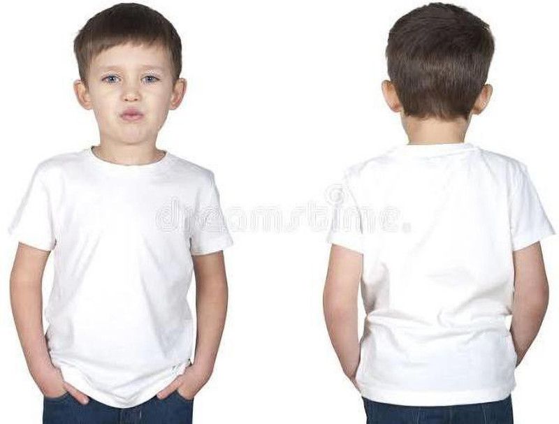 Boys Self Design Polyester T Shirt  (White, Pack of 1)