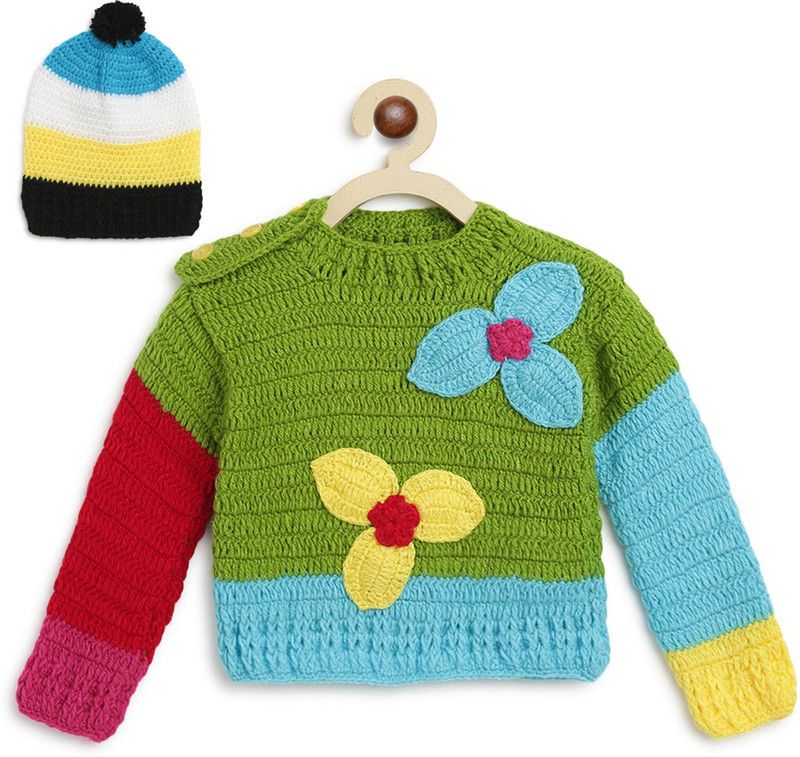 Baby Boys & Baby Girls Casual Sweater Cap  (Green)