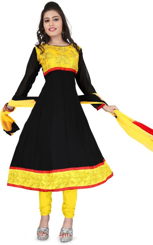 Unstitched Georgette Kurta Fabric Embroidered, Self Design
