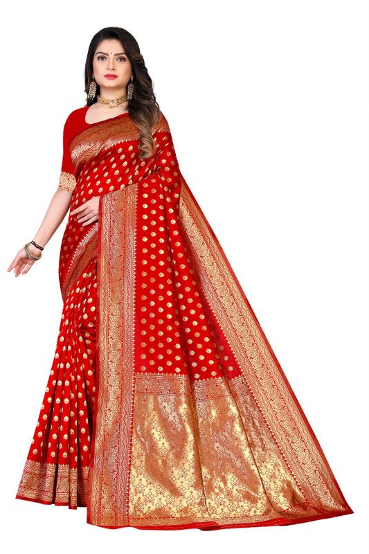 Woven Baluchari Cotton Blend, Cotton Silk Saree  (Multicolor)