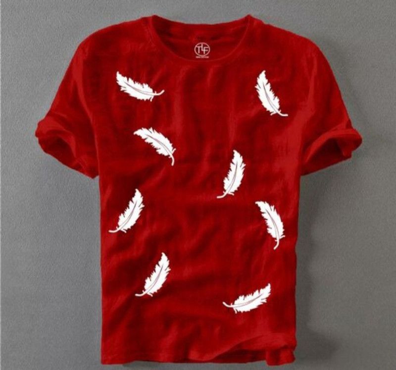Printed Men Red, White T-Shirt