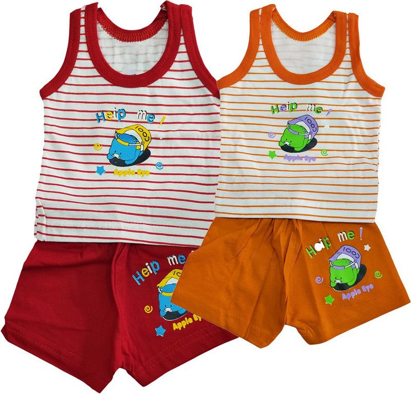 Baby Boys & Baby Girls Casual T-shirt Vest  (Red)