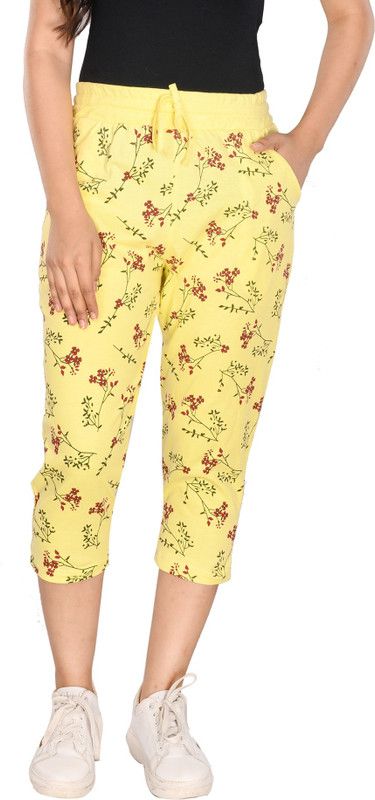 CAPRI PANTS Women Yellow, Maroon Capri