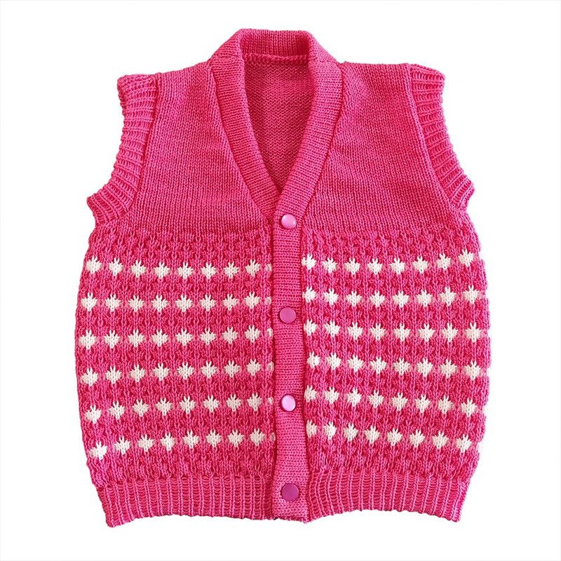 Baby Boys & Baby Girls Casual Sweater Jacket  (Pink)