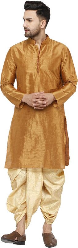 Men Art Silk Dhoti & Kurta Set