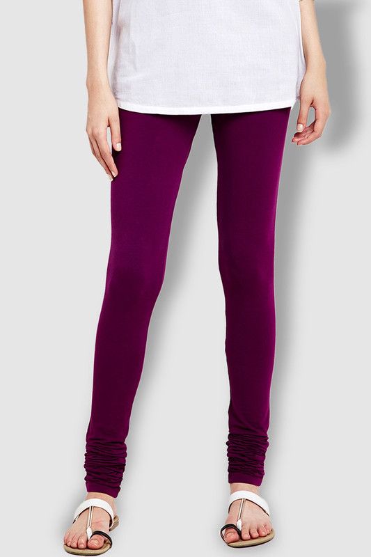 Mesbara Churidar Western Wear Legging  (Purple, Solid)