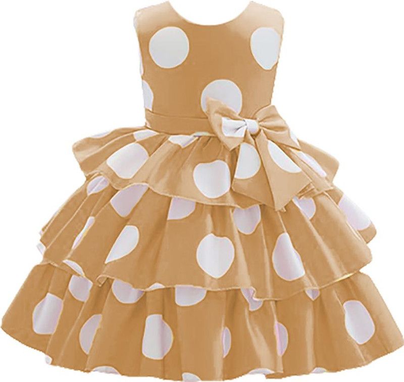 Barbie Girls Midi/Knee Length Casual Dress  (Brown, Sleeveless)
