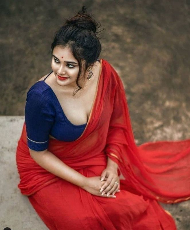 Solid Mysore Cotton Linen Saree  (Red)