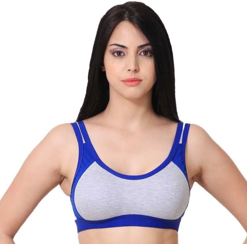 Pack of 3 Women Sports Non Padded Bra  (Blue)