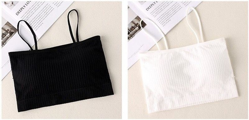 Pack of 2 Women Cami Bra Lightly Padded Bra  (Black, White)