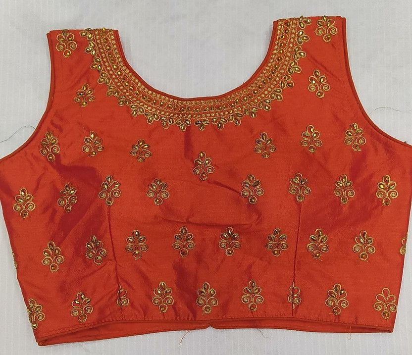 Semi Stitched Georgette Blouse Material Embroidered