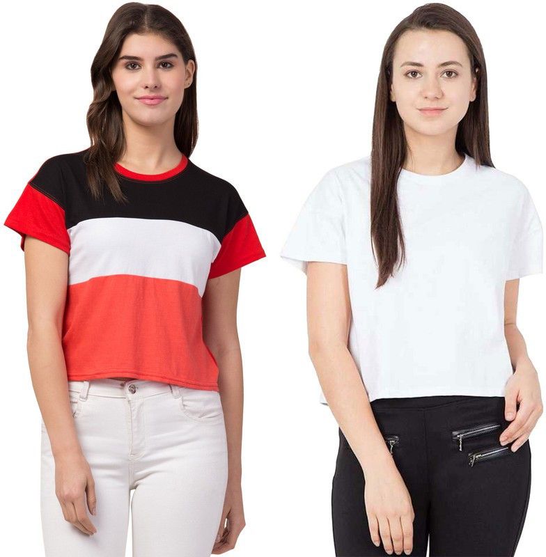 Casual Solid, Color Block Women Multicolor Top