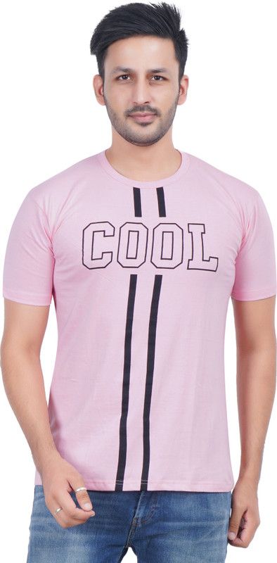Typography Men Pink T-Shirt