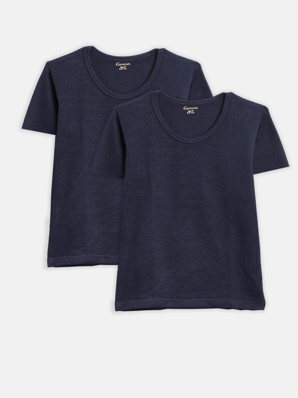 Top Thermal For Boys  (Dark Blue, Pack of 2)
