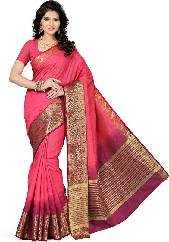Self Design Bollywood Art Silk Saree  (Purple, Pink)